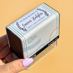 Tampon de livre personnalisé, option d'encrage automatique et tampon en bois, Ce livre appartient à, Tampon de livre personnalisé, Tampon de bibliothèque personnalisé, Tampons
