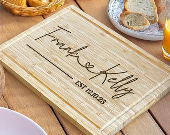 Custom Chopping Board - Personalized Cutting Board - Wedding Gift - Custom Home Decor - Cheese Board - Personalized Names - Engagement Gift