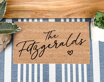 Personalized Closing Gift | Script Name Welcome Mat | Couple Décor