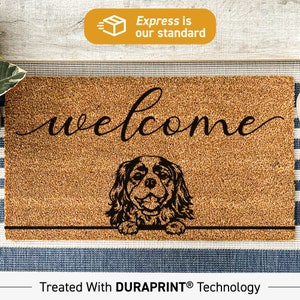 Personalized Dog Gift, Spaniel Dog Doormat, Personalized Dog Face Doormat, Home Décor Doormat, Pinterest Doormat, Dog Decorations, 474