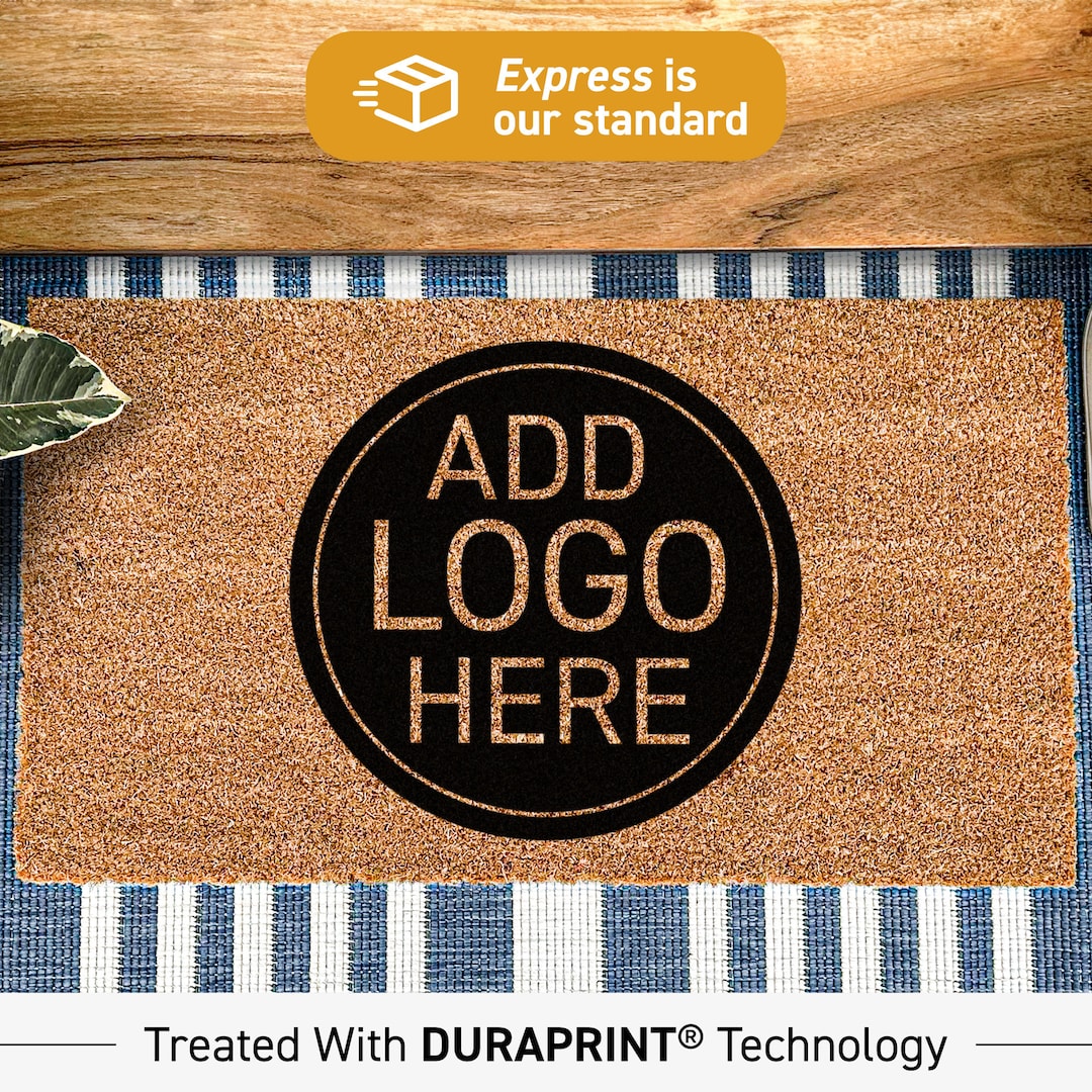Branding Doormat, Add Logo Here Personalized Doormat, Custom Business Logo Doormat, Realtor Logo