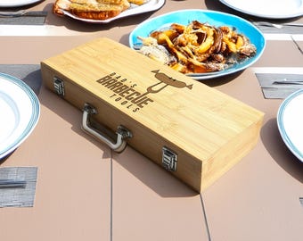 Custom BBQ Set, Grill Set, Wood Grilling Set, BBQ Set, Tool Set, Grilling Tool Set, Custom Tool Set, Barbecue Gift, BBQ Gift, Father's Day