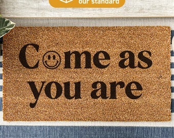 Come As You Are, Everyone Welcome In This House, Smiley Face Doormat, Custom Welcome Doormat, Funny Doormat, Funny Christmas Gift, Custom