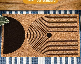 Custom Doormat, Modern Pattern Custom Coir Doormat, Retro Pattern Rug, Customised Pattern Door Mat, Custom Modern Mid Century Doormat 528