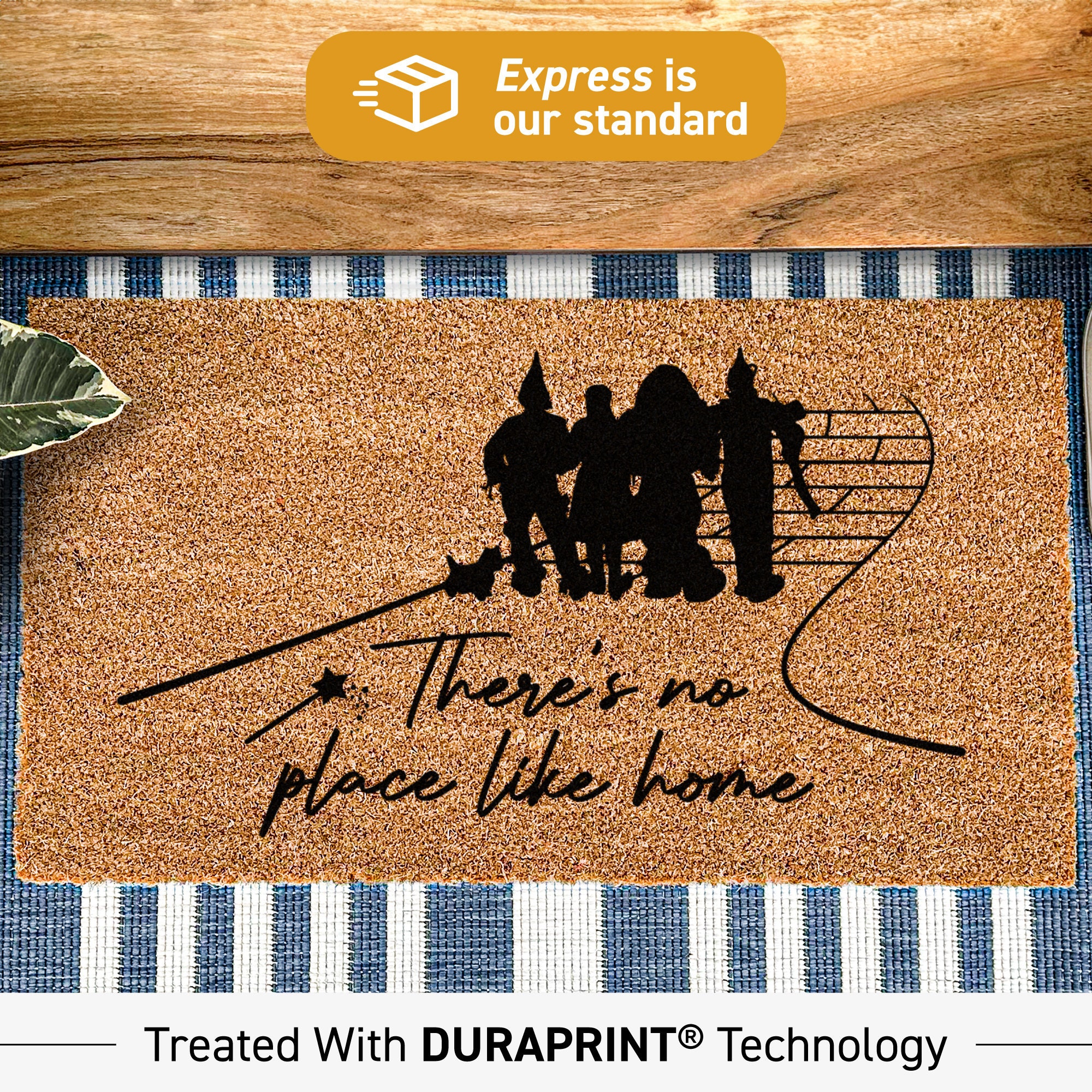 There's No Place Like Home Wizard of Oz Themed Doormat, Custom