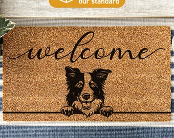 Personalized Dog Gift, Boarder Collie Dog Doormat, Welcome Mat, Unique Dog Gift, Housewarming Dog Gift, Dog Breeds Housewarming Dog Rug 469