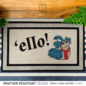 Ello Labyrinth Worm Quote From The Film Outdoor All Weather Doormat, Worm Ello Quote Doormat, Fandom Funny Gift, Custom Welcome Doormat