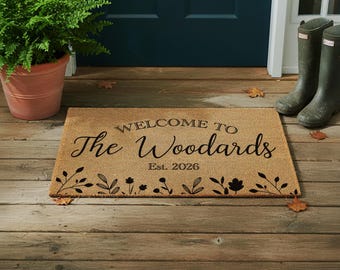 Personalized Surname Floor Mat | Aesthetic Housewarming Present