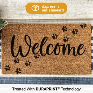 Custom Doormat, Welcome Dog Paw Custom Doormat, Pet Welcome Door Mat, Dog Home Decor, Dog Mum Gifts, Dog Mom Gifts, Dog Dad Gifts 31