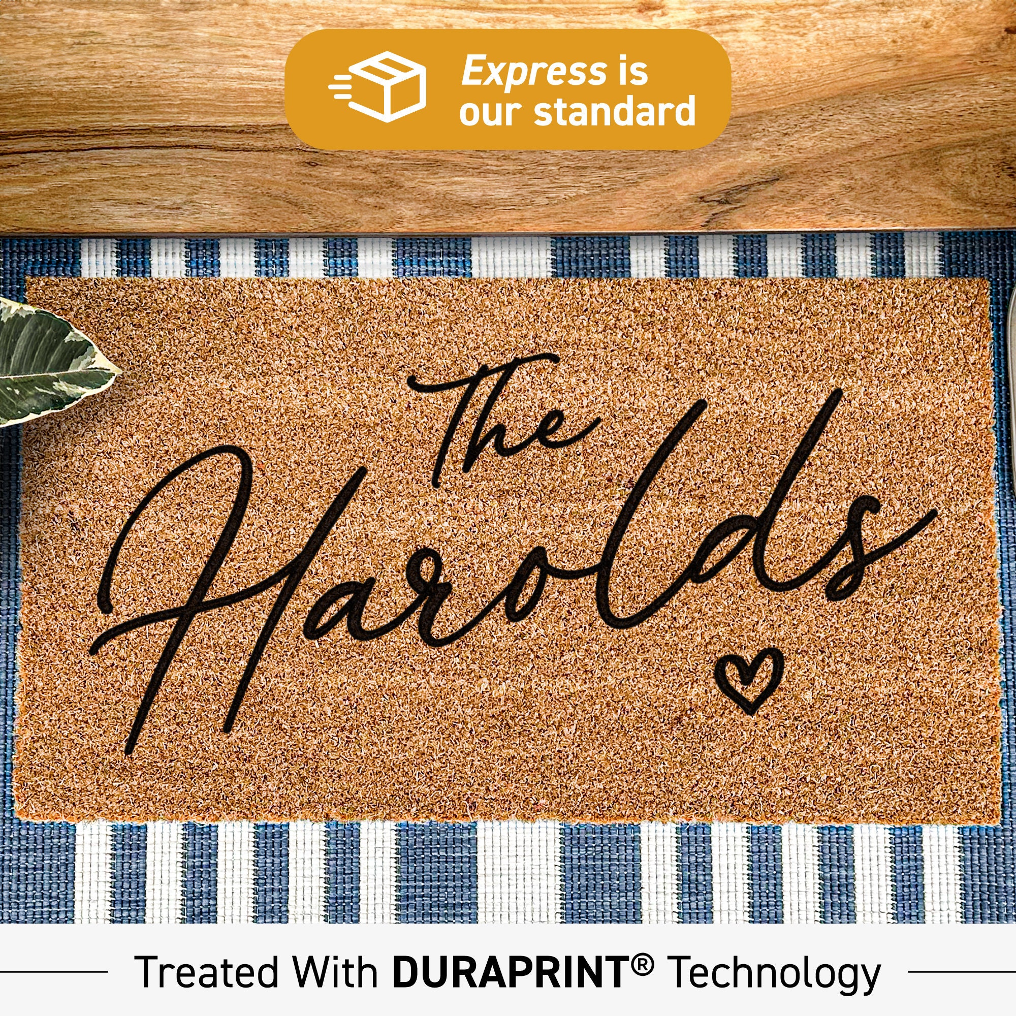 Personalised Doormat, Family name custom doormat, wedding occasion door mat, happy couple rug, congratulations wedding gift 57
