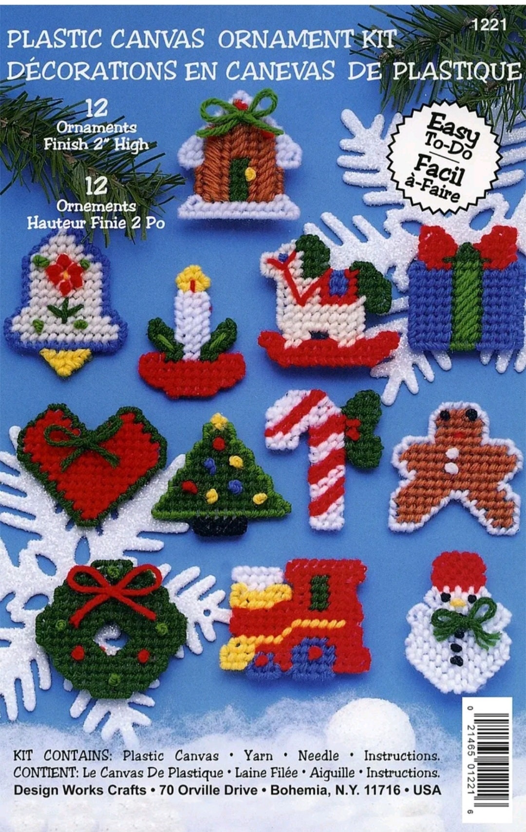 lot of 12 sealed needlework kits, Christmas plastic canvas crafts  decorations to make