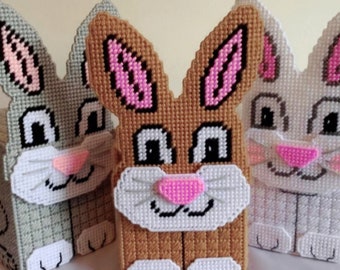 New Handmade Made to Order.  Brown Bunny Tissue Box Cover-Plastic Canvas. It takes me 4 to 5 days to make after sale.