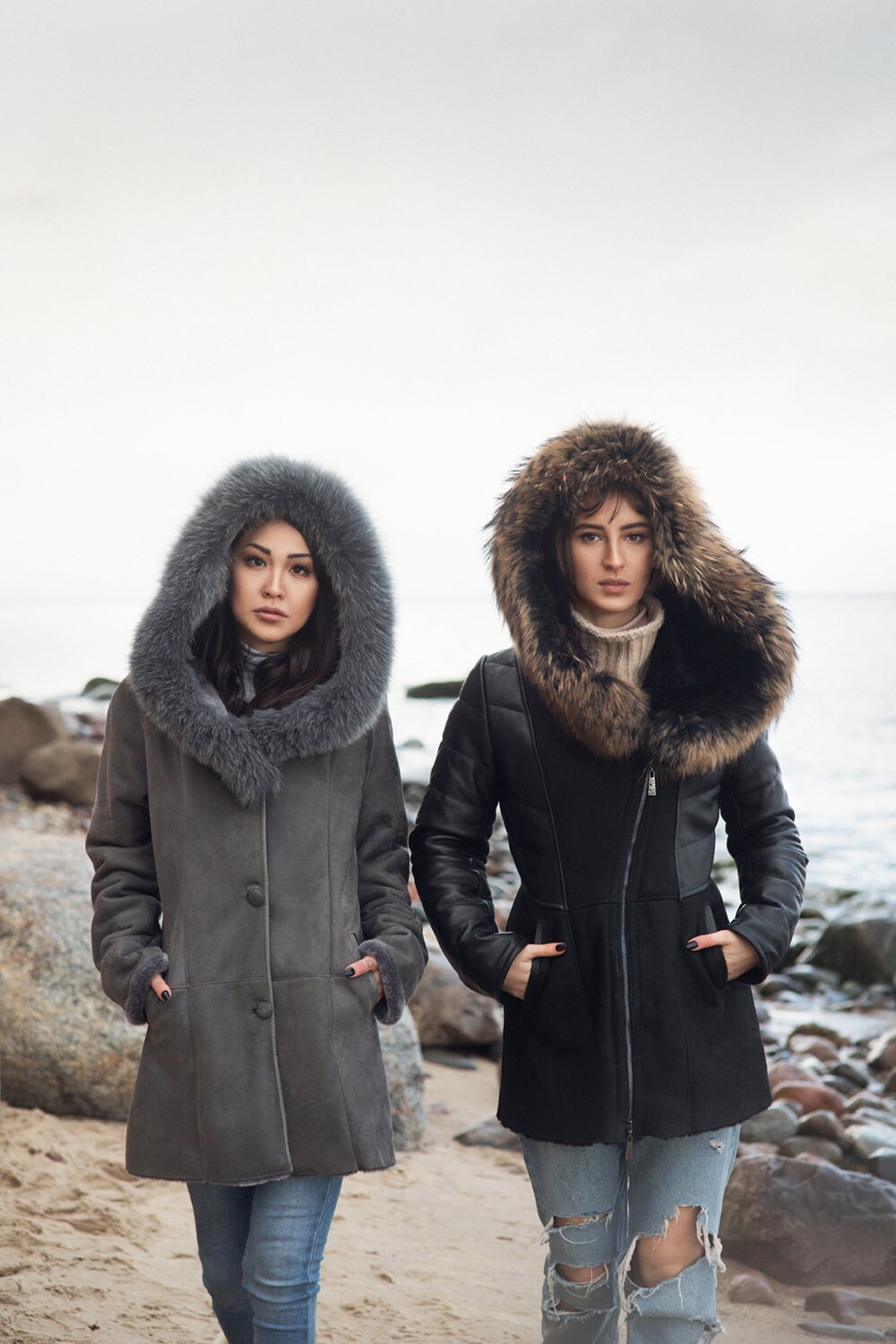 aere shaggy jacket coat グレー Shaggy Long Coat – SNIDEL