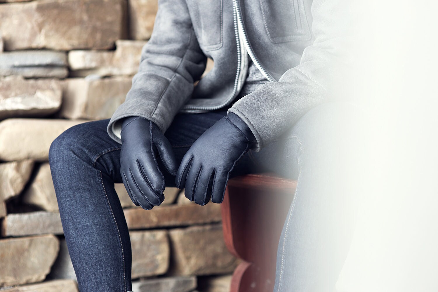 Gants Longs En Cuir Nappa Faits Main Italie - Taille 7,5 - Doublure Laine - Noir - Neuf Avec étiquettes