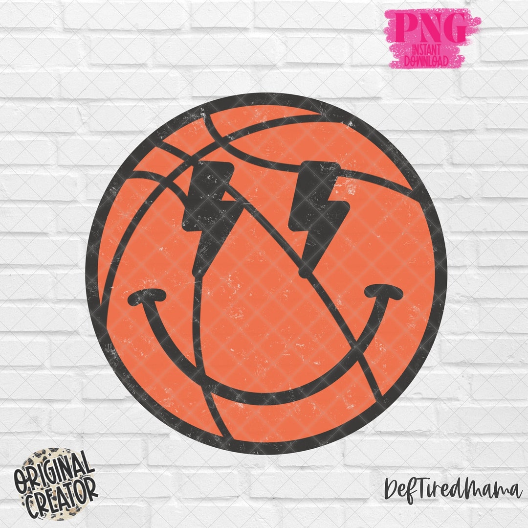 Happy Face Basketball PNG Retro Basketball Png Trendy Png ' - Etsy