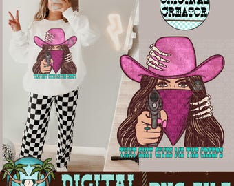 Creepy Cowgirl PNG, Western Shirt Design (Digital Download)