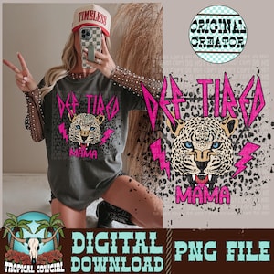 Def Tired Mama Leopard PNG | Rock Style (Instant Download)