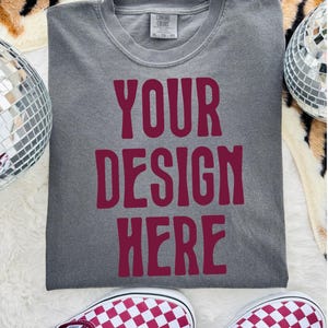 Comfort Colors Mockup, Western Shirt Mockup, Comfort Colors Pepper Mockup C1717, Tshirt Mockup, Trendy Flatlay Mockup, Trendy Mockup, png