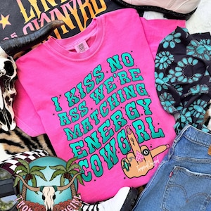 I kiss no a** png, Western png, Sarcasm, sarcastic png, Y’allternative png, western shirt design, spade png, turquoise, checkered pattern