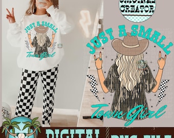 Small Town Cowgirl PNG, Western Camo (Digital Download)
