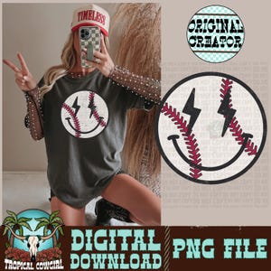 Baseball PNG| Retro Baseball| lightening Bolt png| Sports png| TRENDY Png