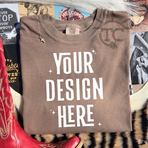 Comfort Colors 1717 Espresso T-Shirt mockup, Short Sleeve mockup, Comfort Christian Mockup, Tshirt Mockup, Trendy Flatlay Mockup