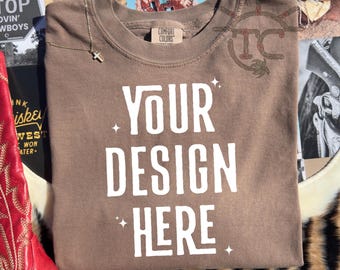 Comfort Colors 1717 Espresso T-Shirt Flatlay Mockup (JPG)