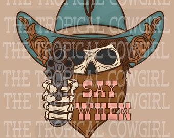 Skeleton Cowgirl PNG, Western Shirt Design (Instant Download)
