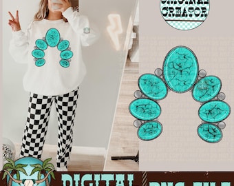 Turquoise Jewelry PNG, Western Cowgirl Design (Digital Download)