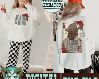 Jesus is King Western Graphic, Christian Bible Verse (PNG)