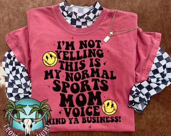 Sports Mom Voice PNG | Softball, Trendy Design (Instant Download)