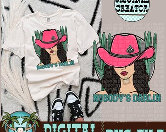 Tropical Cowgirl PNG | Western Sublimation Design (Digital Download)