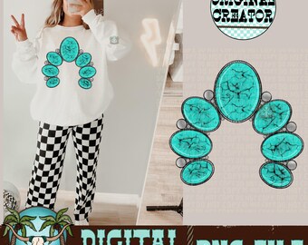 Turquoise Jewelry PNG, Western Cowgirl Design (Digital Download)