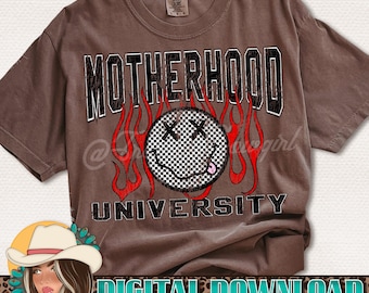 Western Mama Motherhood University PNG, Trendy Grunge Design (Digital Download)