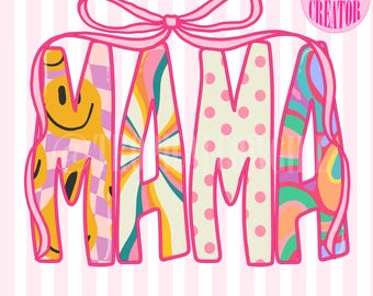 Retro Mama png, Groovy Mama PNG, Trendy Motherhood Design (Digital Download)