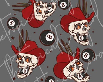 Yallternative Western Skulls PNG, wzór Cactus Spade (pobieranie cyfrowe)