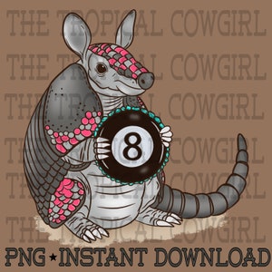 Armadillo PNG, Western Shirt Design, Eight ball png, Cowgirl png, western png, retro png, instant download, western design