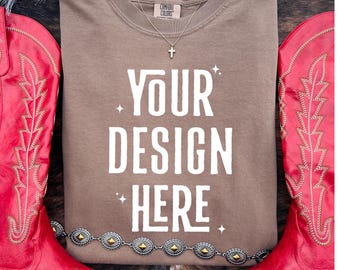 Maqueta de camiseta estilo western Comfort Colors 1717 Espresso (JPG)