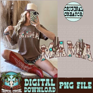 Mama png, Western mama png, Western Shirt Design, mama design, Sublimation, dtf transfer, mama image 1