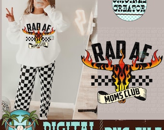 Rad AF Moms Club PNG, Western Cowgirl Design (Digital Download)