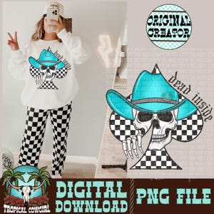 Czaszka zachodnia PNG, Pik png, Projekt koszuli zachodnich, Cowgirl png, Cowboy png, Sublimacja, Szkielet png, Czaszka png