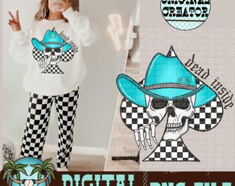 Western Skull PNG, Cowboy Skeleton Design (Digital Download)
