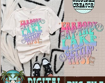 Errbody At The Lake Gettin Tipsy PNG| Summer PNG| Beer png| Trendy Png| Sublimation|