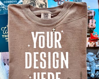 Maqueta de camiseta Comfort Colors 1717 Espresso, estilo western (JPG)