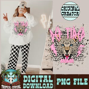 Def Tired Mama png, Mama png, Def Tired Mama, Trendy png, Original Creator, Instant Download, Retro png, Leopard png, checkered png