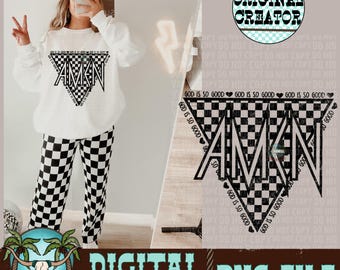Amén retro PNG, diseño cristiano occidental (descarga digital)