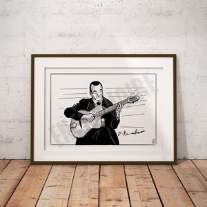 Django Reinhardt ( Giclée Print from Original Art - A4/A3/A2 Unframed - T-shirt )