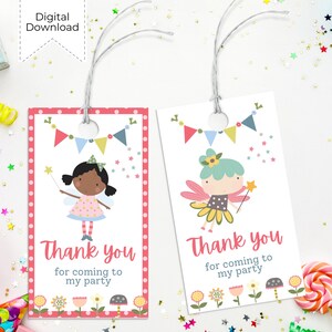 Printable Birthday Fairy Favor Tags | Cute Fairy Garden Party Theme | Girls Birthday Party | Digital Download