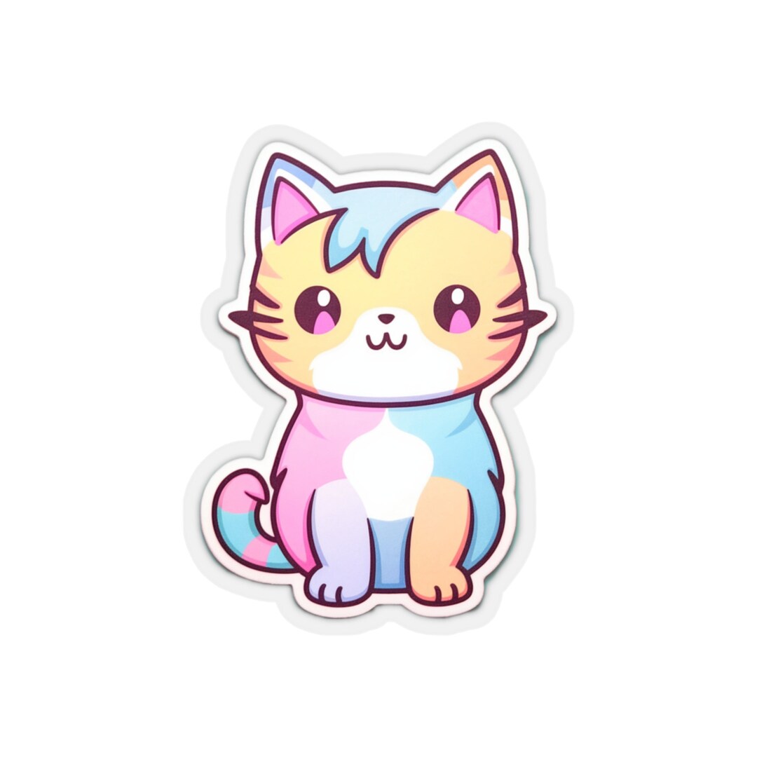 Pastel Whisker Delights Unleashed Super Cute Kawaii Cat Etsy