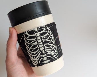 Skelett-Kaffeetassenhülle, Anatomie-Kaffeehülle, wiederverwendbarer Kaffeetassenhalter, Kaffeetasse gemütlich